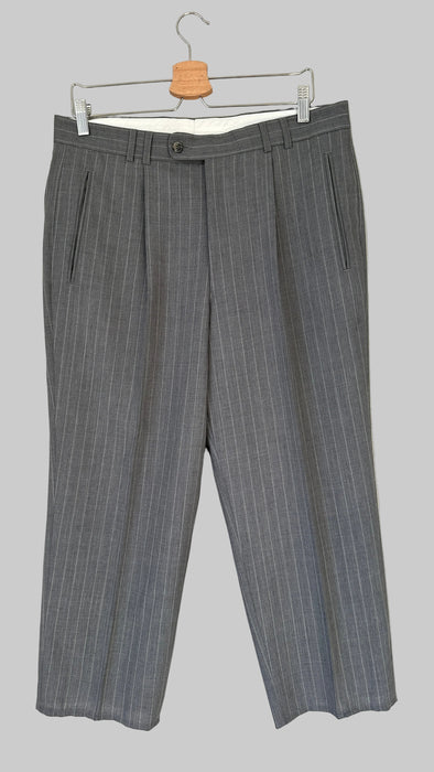 Grijze 7/8ste krijtstreep pantalon