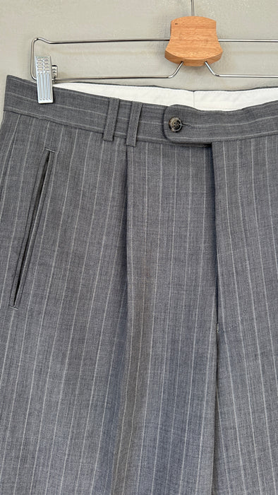 Grijze 7/8ste krijtstreep pantalon
