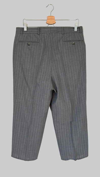 Grijze 7/8ste krijtstreep pantalon