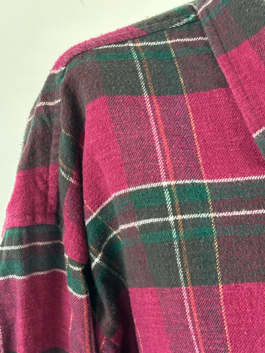 Houthakkers blouse in magenta & groen