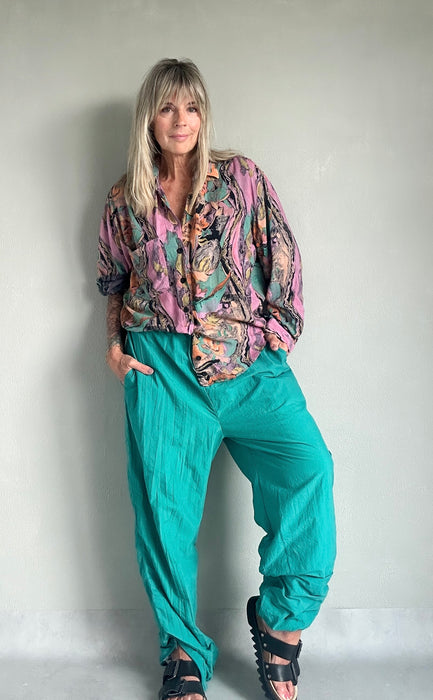 Blouse met retro print