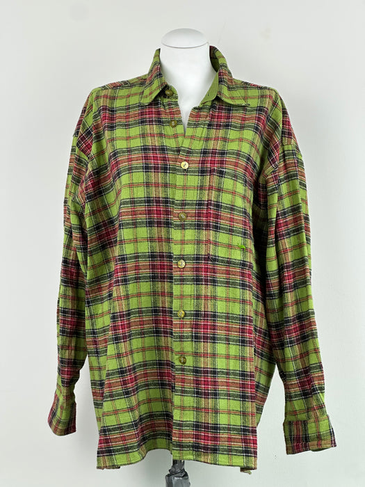 Houthakkers blouse in fel groen