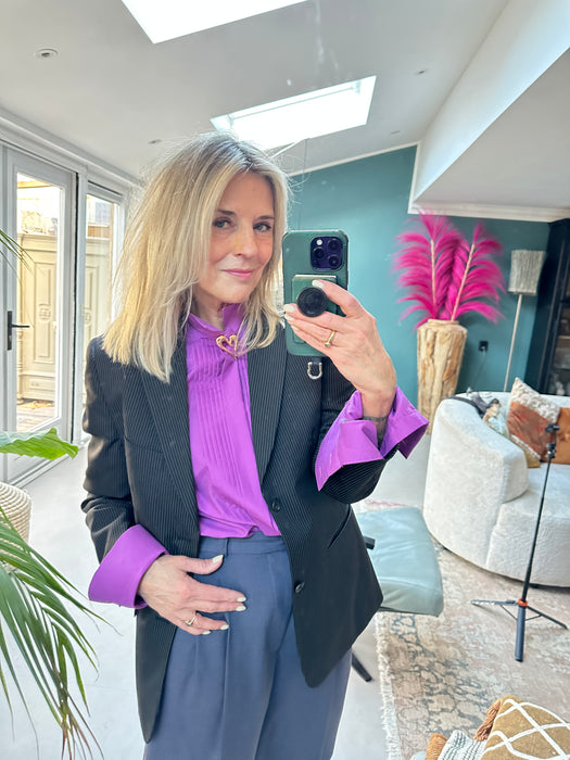 Paarse smoking blouse