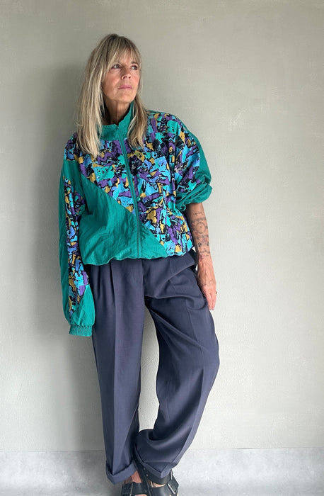 Lavendel kleurige bandplooi broek