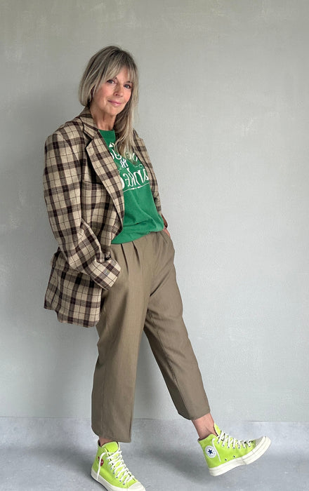 Beige bruin vintage colbert