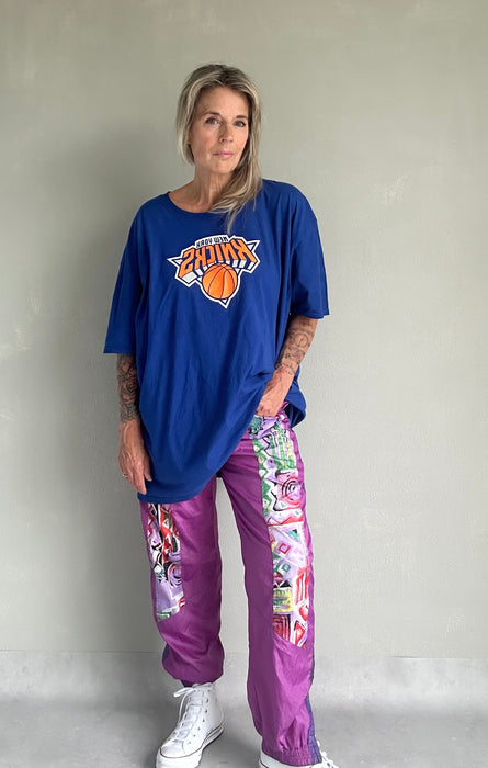 Paarse 80's trainingsbroek