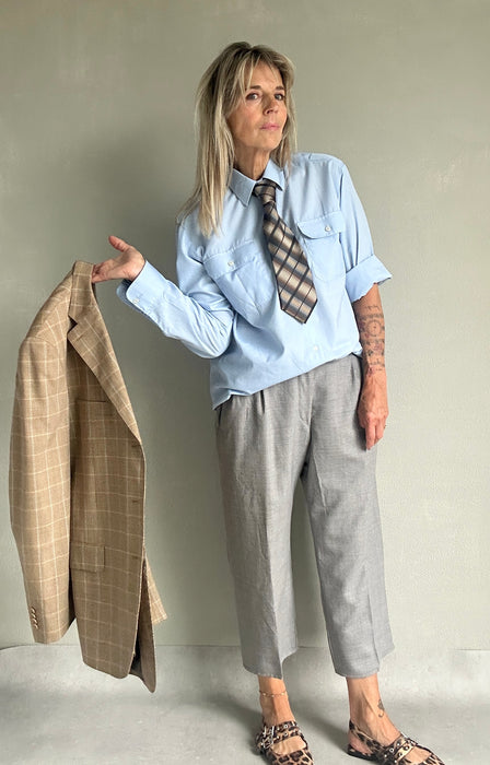 Beige geruit colbert