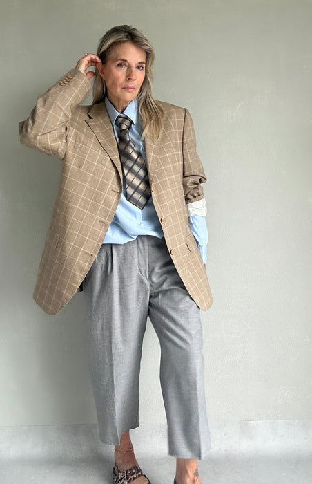 Beige geruit colbert