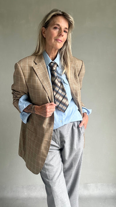 Beige geruit colbert