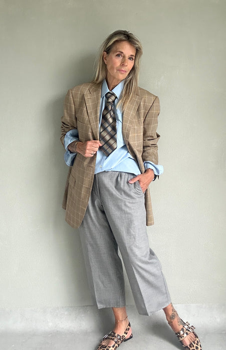 Beige geruit colbert