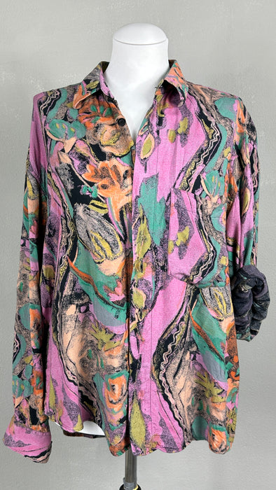 Blouse met retro print