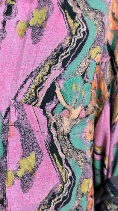 Blouse met retro print