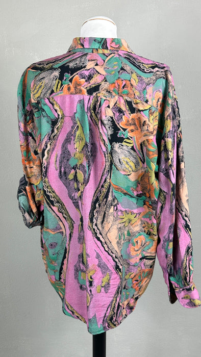 Blouse met retro print