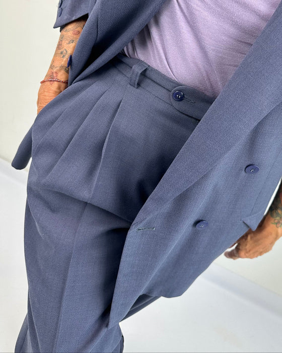 Lavendel kleurige bandplooi broek