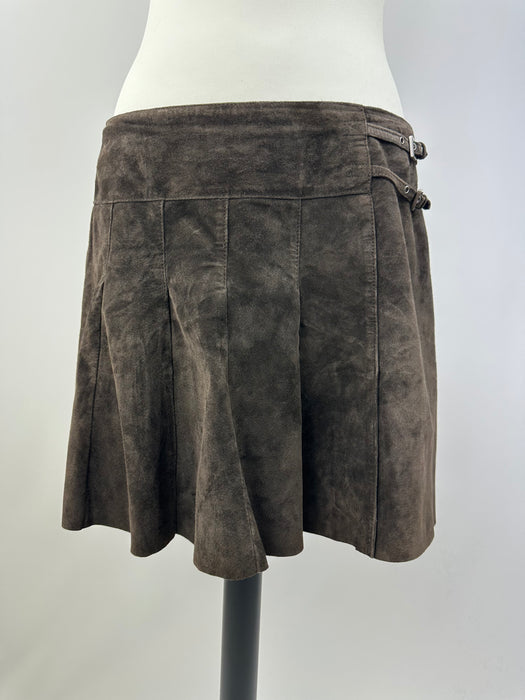 Bruin suede rokje