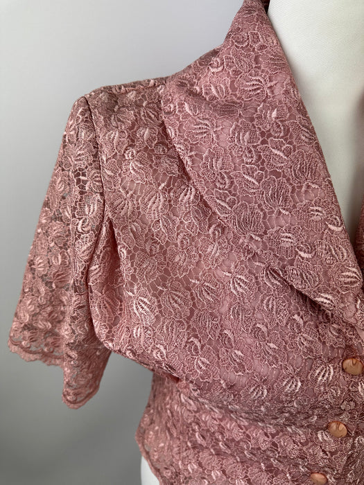 Roze kanten blouse-jasje