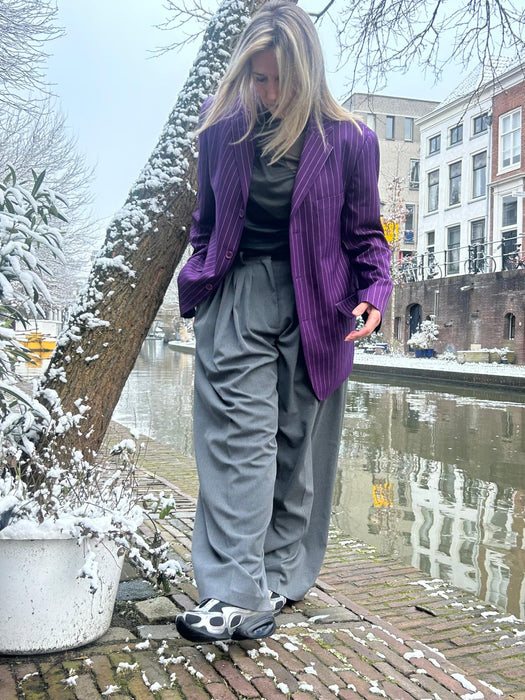 Paars krijtstreep colbert